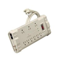 15 Amp Office Grade Surge Protected 9-Outlet Power Strip, 2020 Joules, On/Off Switch, 15 Foot Cord, Beige